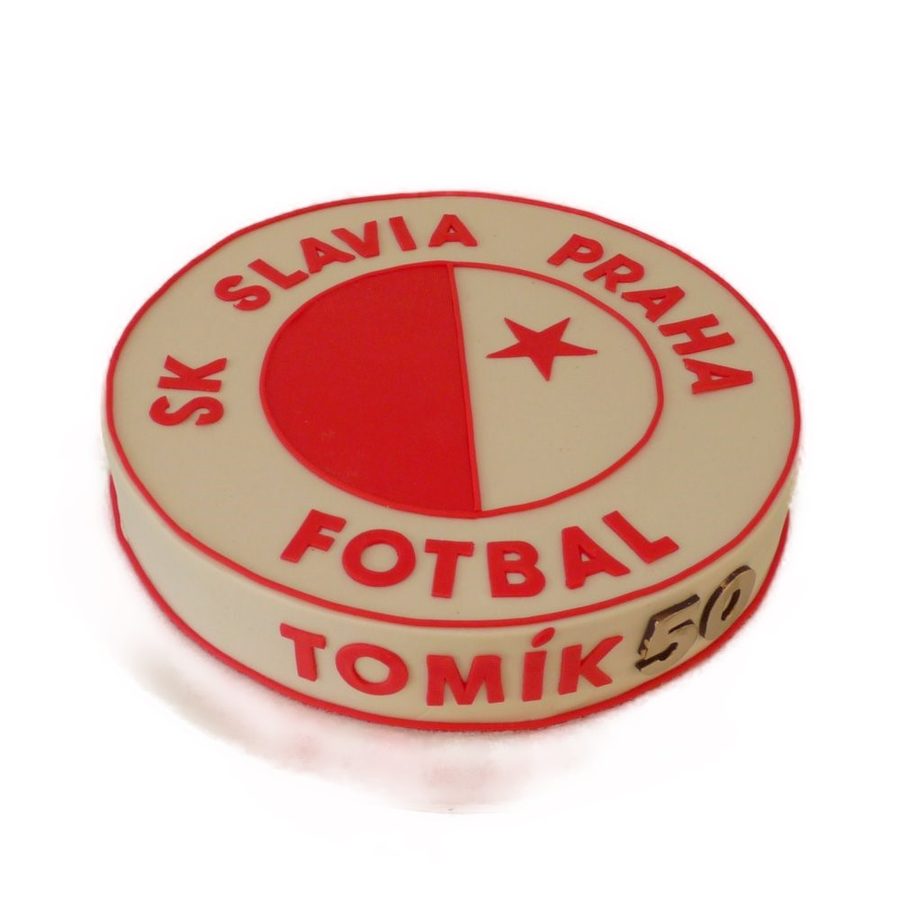 Modelovaný 3D dort znak SK Slavia Praha
